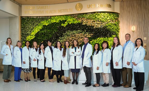 UCI Susan Samueli Integrative Health Institute clinical providers in front of living wall